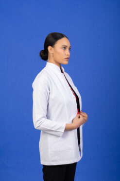 Kadın Hakim Yaka Uzun Kollu Orta Boy Doktor, Eczacı, Hemşire, Öğretmen, Laboratuvar Önlüğü - Alpaka Kumaş