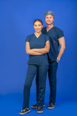 Tek Üst Unisex Kalıp Yeni Lacivert Likralı Hemşire / Doktor Forması Scrubs