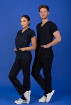 Tek Üst Unisex Kalıp Lacivert Likralı Hemşire / Doktor Forması Scrubs