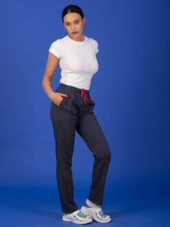 Unisex Kalıp Antarsit Tam Lastikli Soft Likralı Hemşire / Doktor Scrubs Tek Pantolon