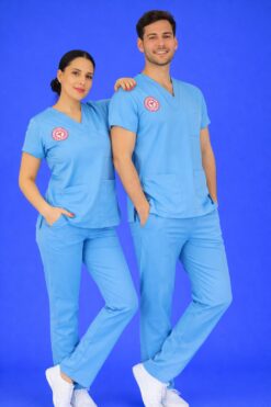 Likralı Doktor/Hekim Forması (Alaskan Blue)