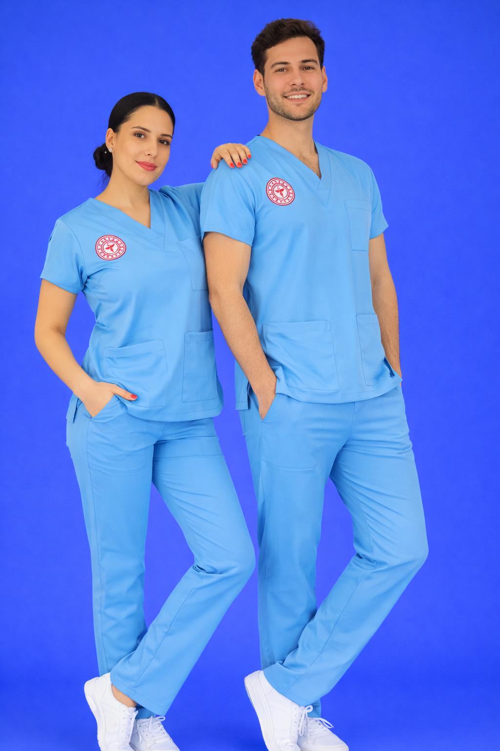 Likralı Doktor/Hekim Forması (Alaskan Blue)