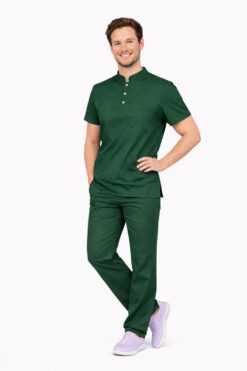 Likralı Avcı Yeşili Erkek Premium Scrubs