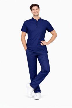 Likralı Yeni Lacivert Erkek Premium Scrubs